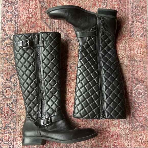 Vince Camuto | Shoes | Vince Camuto Black Quilted Tall Boots Wide Calf ...